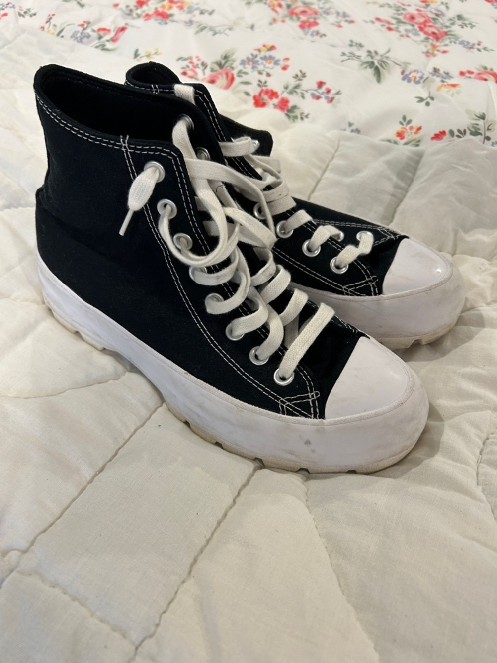 Converse Black High-Top Sneakers with White Soles